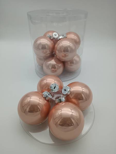 Bombka szklana, z zawieszką - 8 cm (12 szt.)