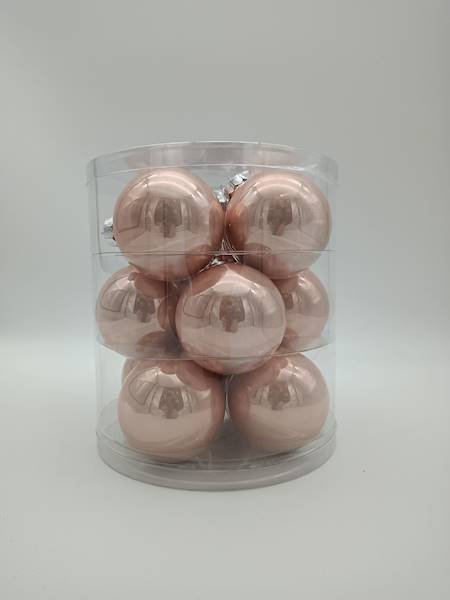 Bombka szklana, z zawieszką - 8 cm (12 szt.)