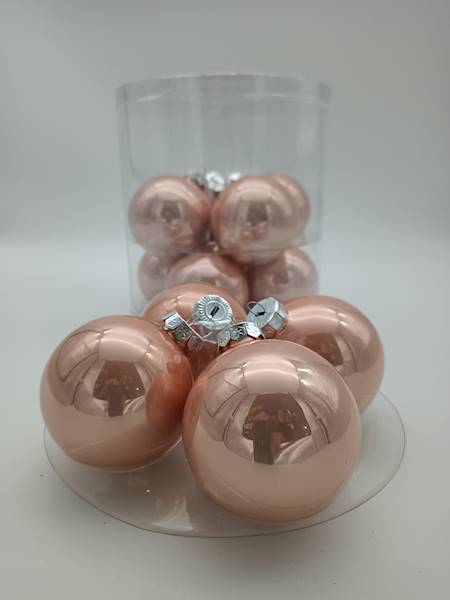 Bombka szklana, z zawieszką - 8 cm (12 szt.)