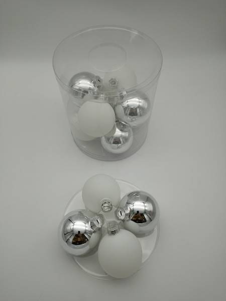 Bombka szklana, z zawieszką - 8 cm (12 szt.)