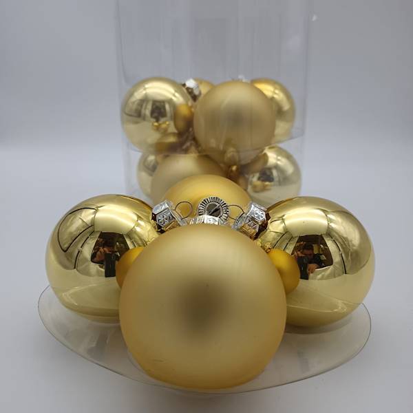 Bombka szklana, z zawieszką - 8 cm (12 szt.)
