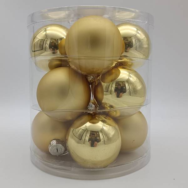 Bombka szklana, z zawieszką - 8 cm (12 szt.)