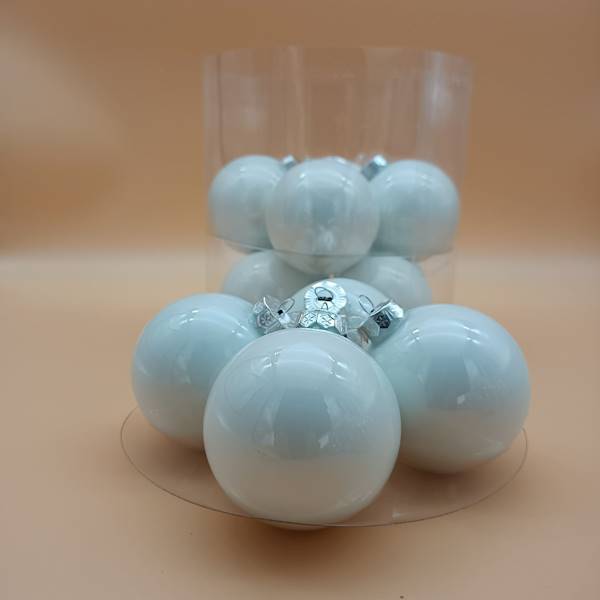 Bombka szklana, z zawieszką - 8 cm (12 szt.)
