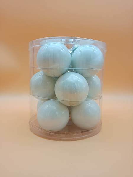 Bombka szklana, z zawieszką - 8 cm (12 szt.)
