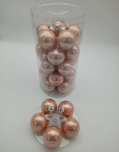 Bombka szklana, z zawieszką - 6 cm (30 szt.)