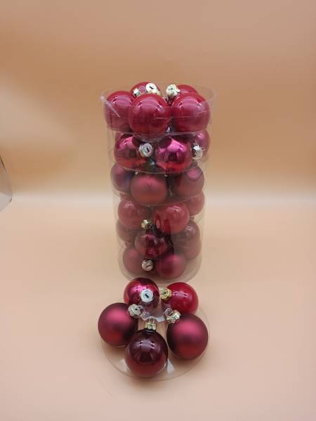 Bombka szklana, z zawieszką - 6 cm (30 szt.)