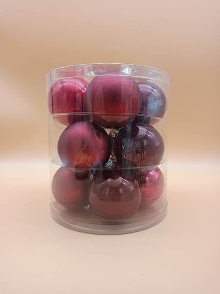 Bombka szklana, z zawieszką - 8 cm (12 szt.)