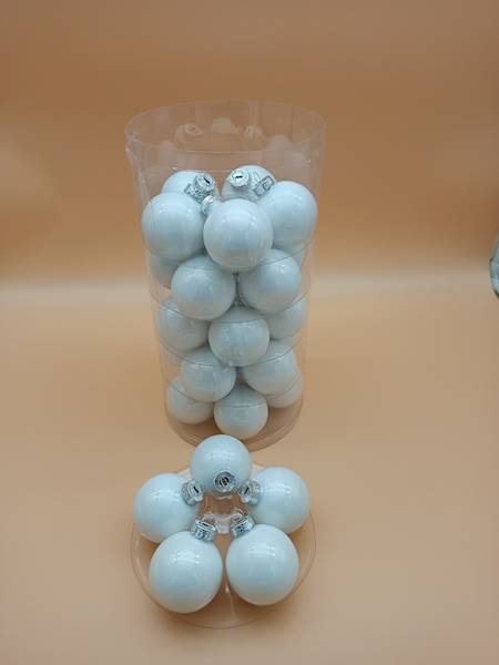 Bombka szklana, z zawieszką - 6 cm (30 szt.)
