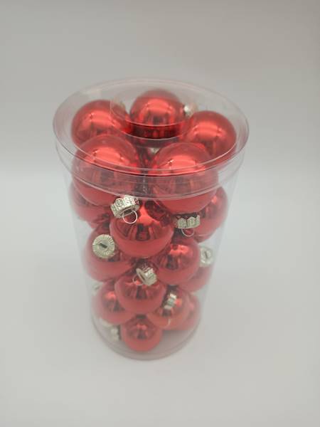 Bombka szklana, z zawieszką - 4 cm (30 szt.)