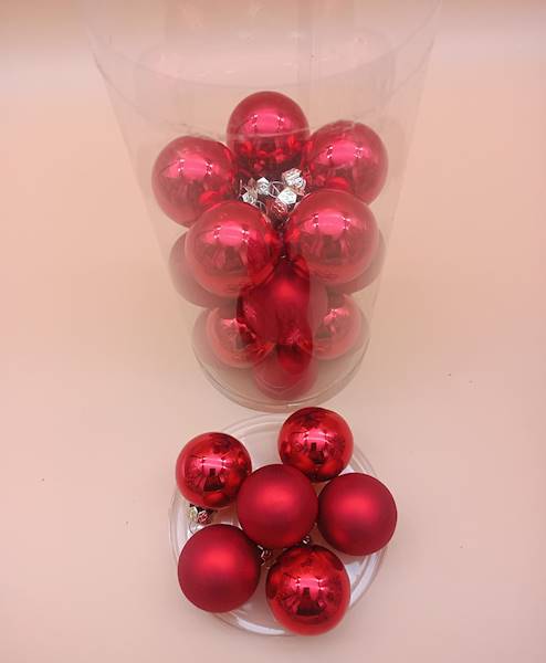 Bombka szklana, z zawieszką - 4 cm (30 szt.)