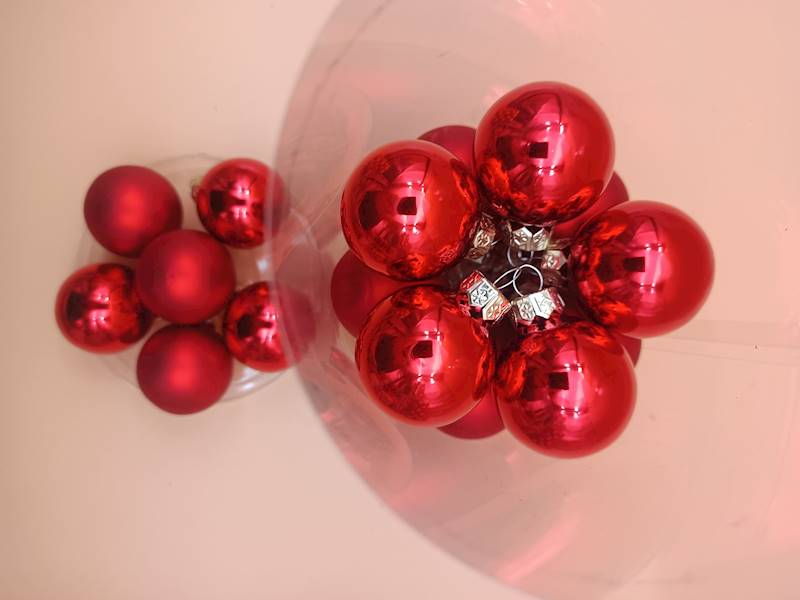 Bombka szklana, z zawieszką - 4 cm (30 szt.)