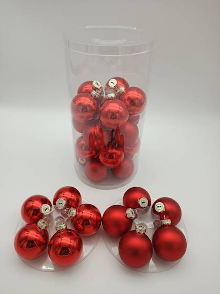 Bombka szklana na zawieszce 6 cm op. 30 szt.