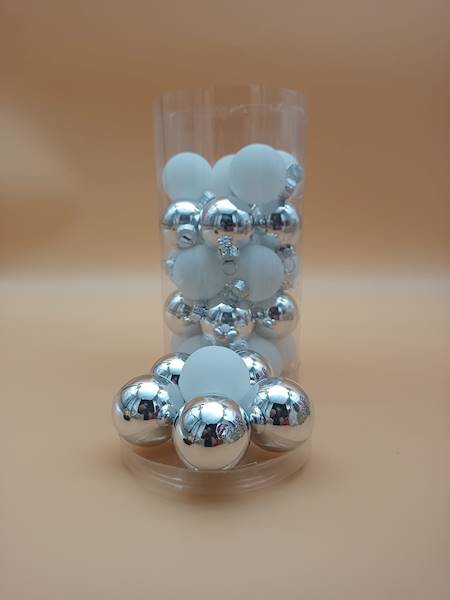 Bombka szklana, z zawieszką - 4 cm (30 szt.)