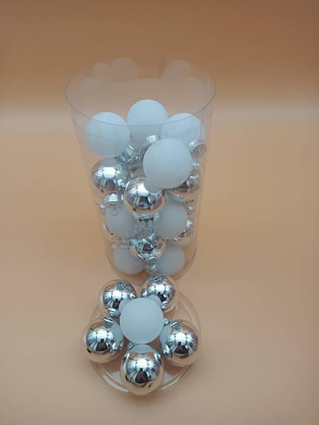 Bombka szklana, z zawieszką - 4 cm (30 szt.)