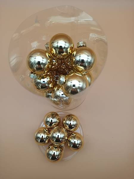 Bombka szklana, z zawieszką - 4 cm (30 szt.)