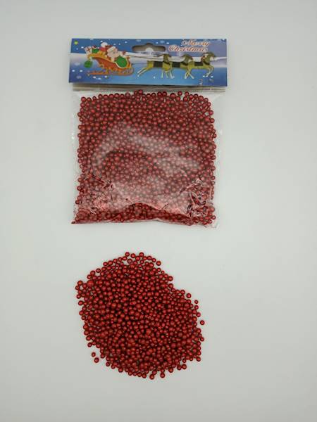 Grys styropianowy brokatowany Czerwony 40 g
