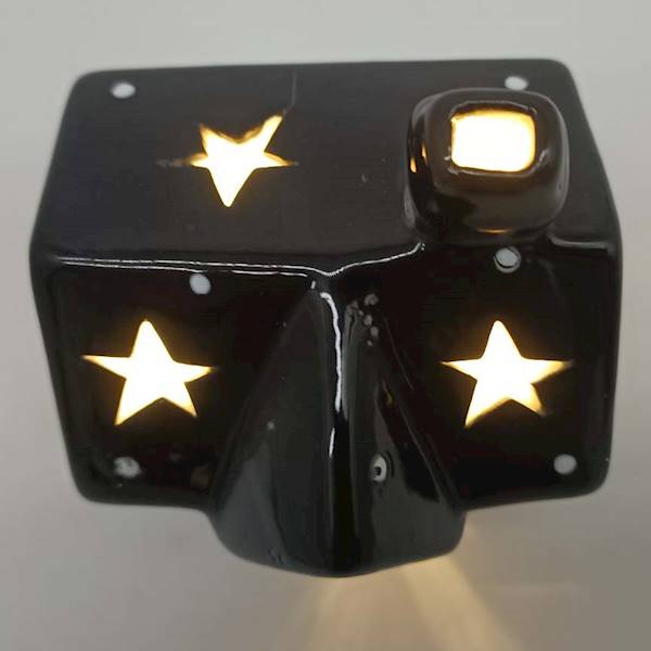 Domek LED 10x8x7 cm czarny/czerwony kpl.1+1 szt.