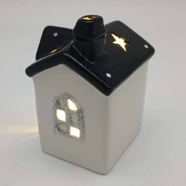 Domek LED 10x8x7 cm czarny/czerwony kpl.1+1 szt.