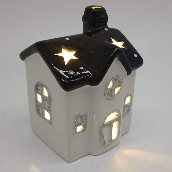 Domek LED 10x8x7 cm czarny/czerwony kpl.1+1 szt.
