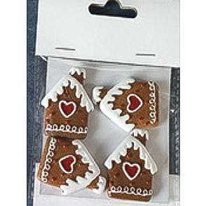 Domki miniaturki 3,5x2,5x2,5 cm  op.4 szt.