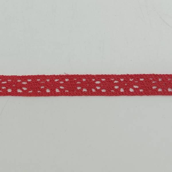 Koronka bawełniana 1,2 cm, 10y czerwona