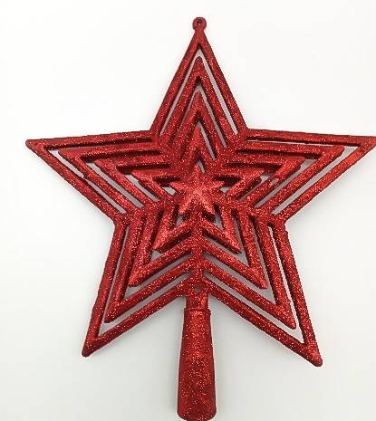 Gwiazda plastikowa, brokatowana, ażurowa - 20 cm