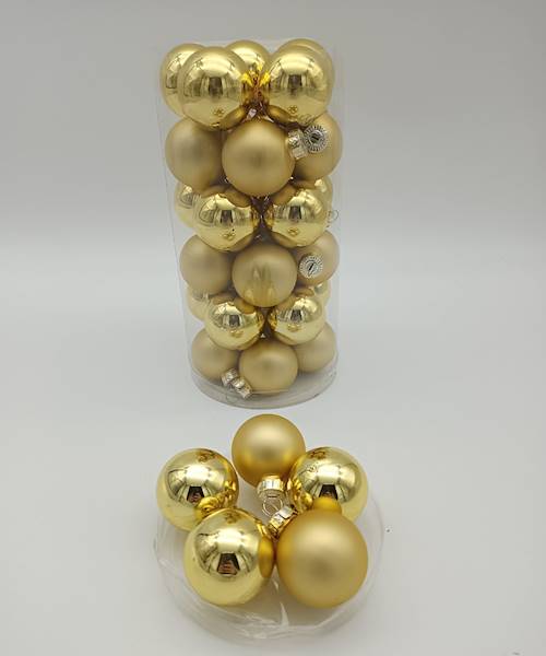 Bombka szklana, z zawieszką - 4 cm (30 szt.)