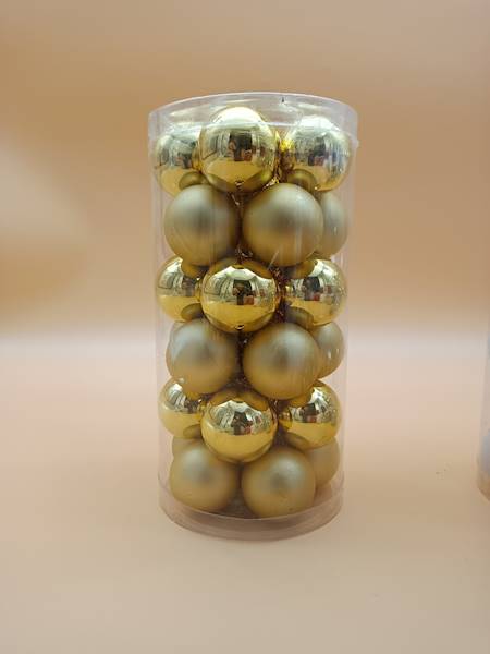 Bombka szklana, z zawieszką - 4 cm (30 szt.)