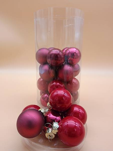 Bombka szklana, z zawieszką - 4 cm (30 szt.)