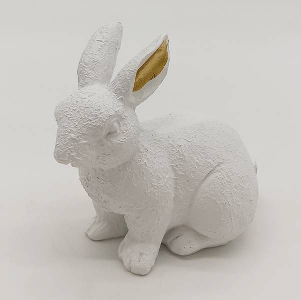 Królik siedzący 12 cm, biały