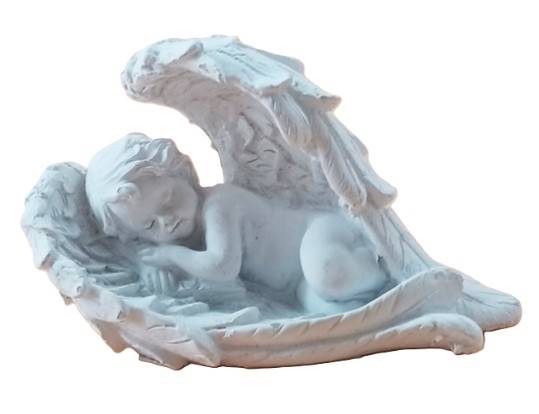 Anioł leżący skrzydła 8 cm.