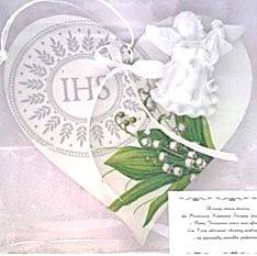 Anioł w podziękowaniu na sercu średni IHS