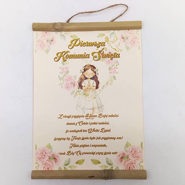 Dyplom komunia dziewczynka 3 wzory