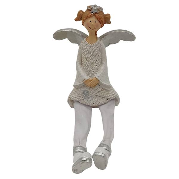 Anioł siedzący biały, nogi