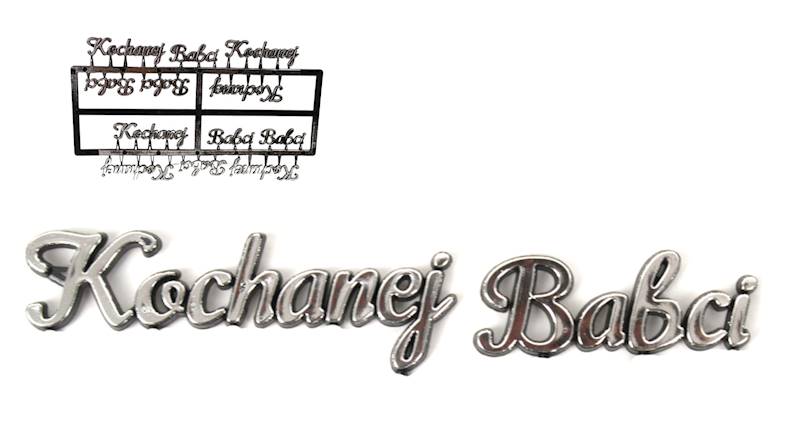 Napis 3D KOCHANEJ BABCI srebrny