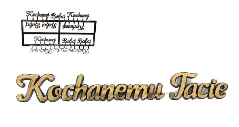 Napis 3D KOCHANEMU TECIE złoty