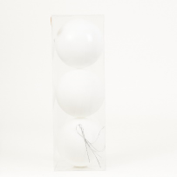 Bombka plast. 120 mm biała, op.3