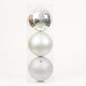 Bombka plast.120 mm srebrna, op.3