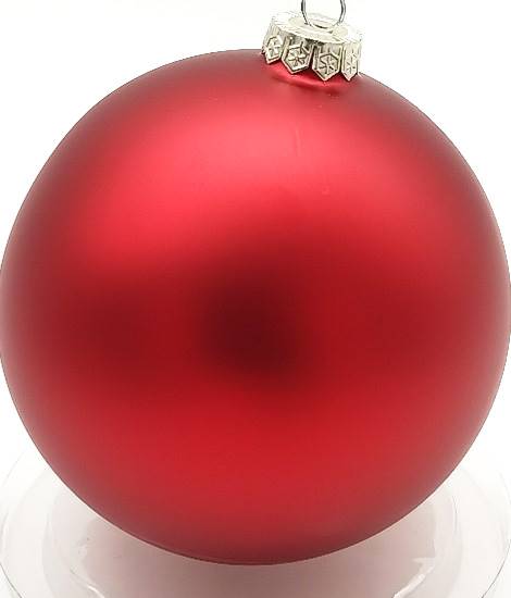 Bombka szkło czerwony mat 150 mm