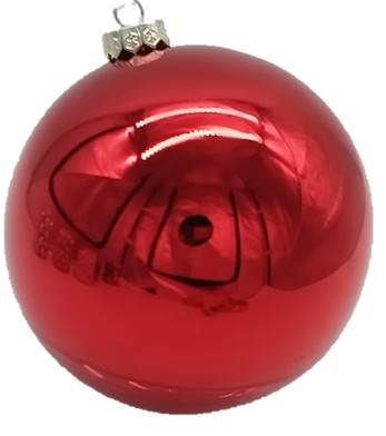 bombka szkło czerwony połyski 150 mm