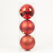 Bombka plast. 120 mm czerwona, op.3