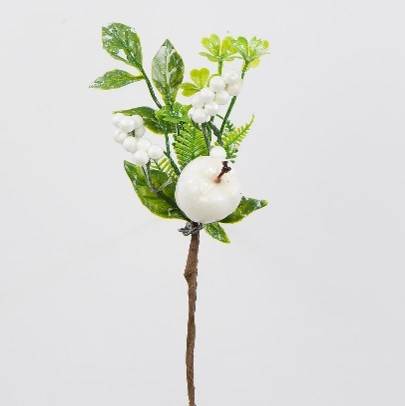 Gałązka jabłuszko białe/czerwone,op.6