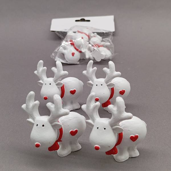 Reniferki 6x5 cm, op.4 szt.