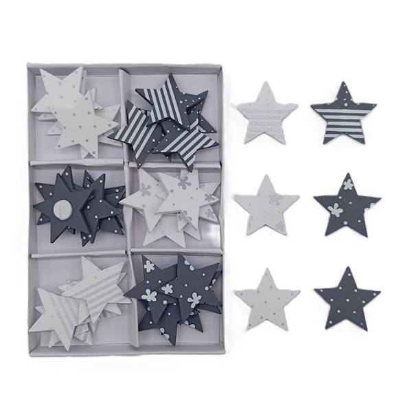 Gwiazdki drewniane na przylepcu, op.36