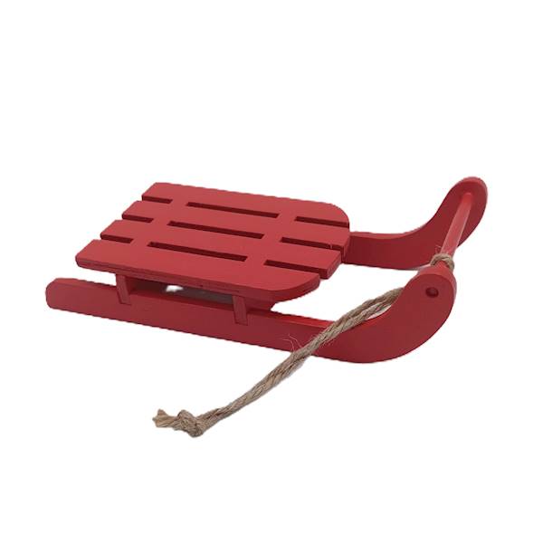Sanki drewniane biały, natura, czerwony 15*6*4 cm
