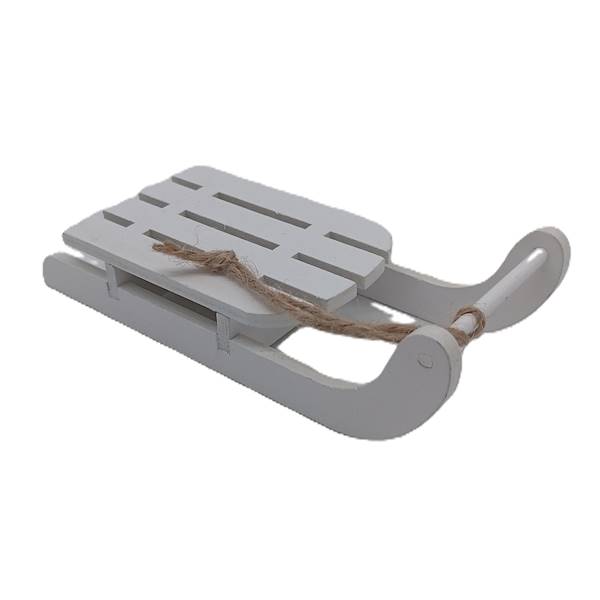 Sanki drewniane biały, natura, czerwony 15*6*4 cm