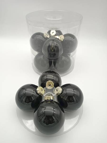 Bombka szklana, z zawieszką - 8 cm (12 szt.)