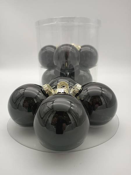 Bombka szklana, z zawieszką - 8 cm (12 szt.)