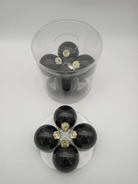 Bombka szklana, z zawieszką - 8 cm (12 szt.)