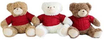 Miś w czerwonym sweterku 3 kolory 8"